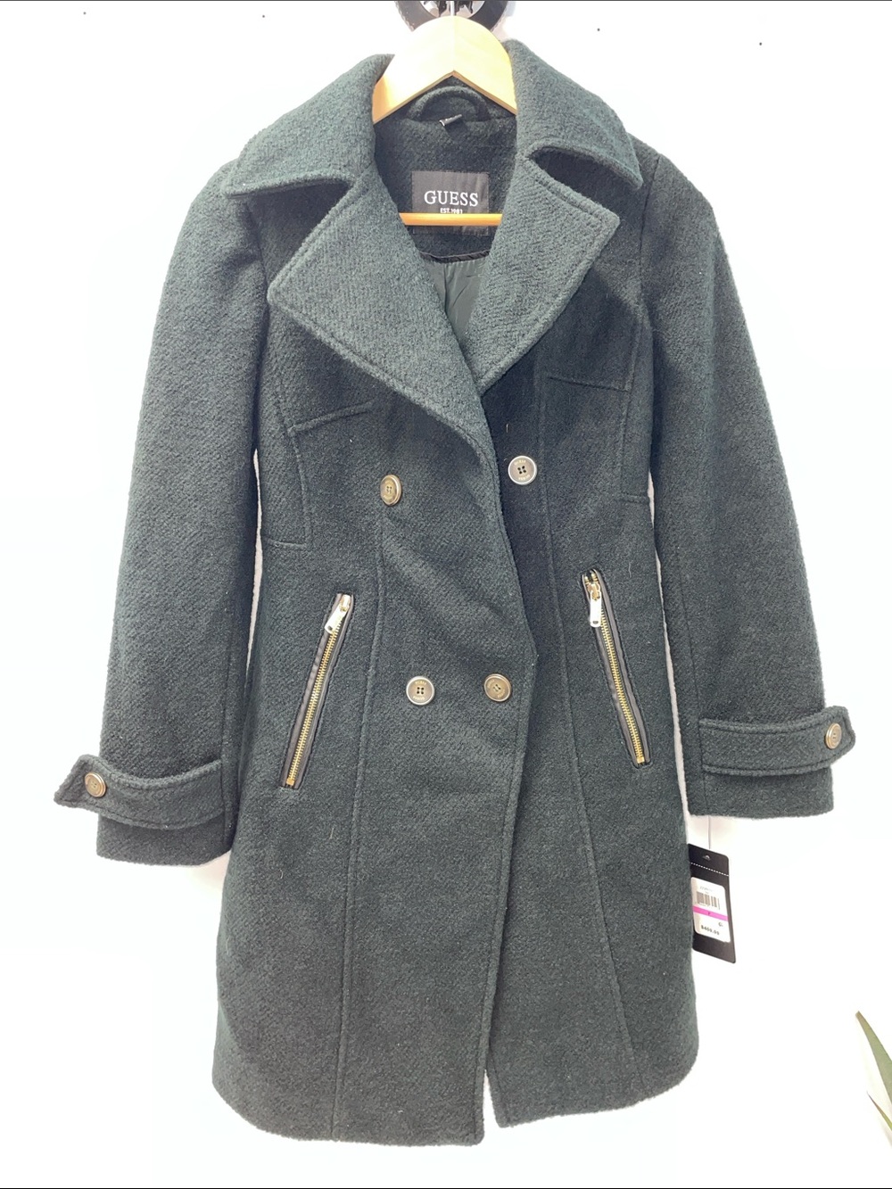 GUESS DOUBLE BREASTED CUT AWAY COAT FTL-08-108